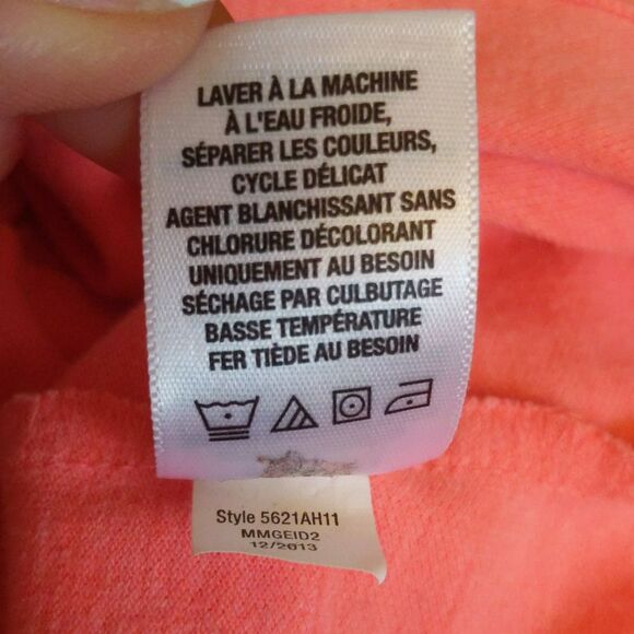 Aeropostale womens' A87 pique polo shirt, short sleeve, coral orange/pink XL - Picture 9 of 10